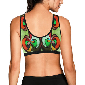 stained glass pattern 5 aa Women's All Over Print Sports Bra (Model T52)