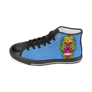 skull 11 blue Men’s Classic High Top Canvas Shoes (Model 017)