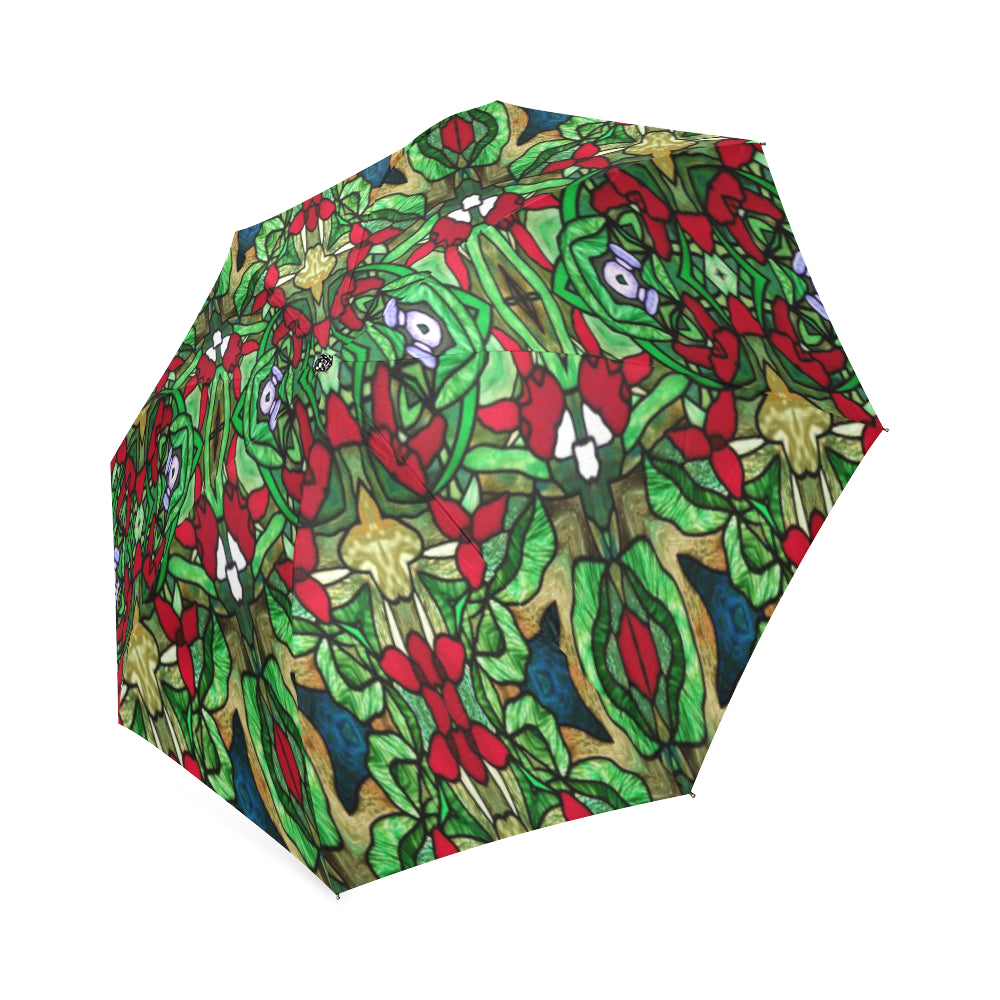 stained glass pattern 10 aa Foldable Umbrella