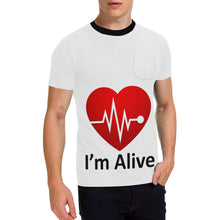 Load image into Gallery viewer, I&#39;m Alive Men&#39;s All Over Print T-Shirt with Chest Pocket (Model T56)