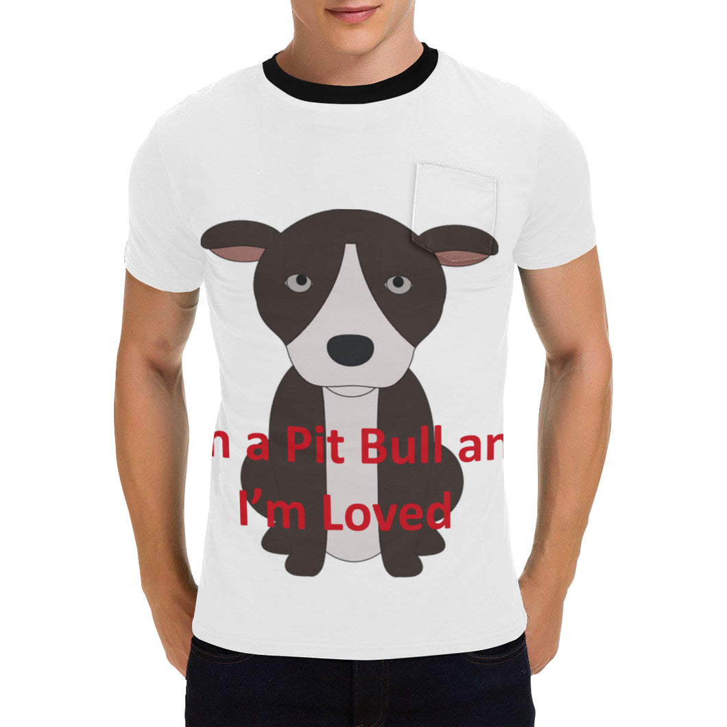 I'm a Pit Bull Men's All Over Print T-Shirt with Chest Pocket (Model T56)