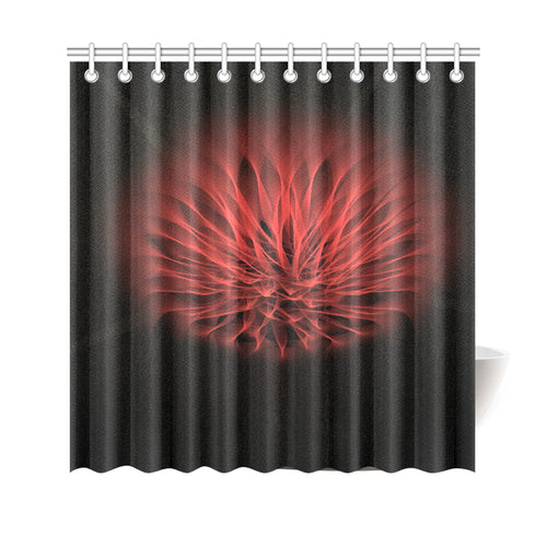 floral fract red Shower Curtain 69