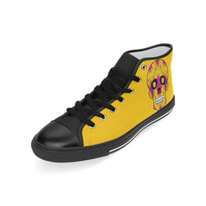 skull 7 yellow Men’s Classic High Top Canvas Shoes (Model 017)