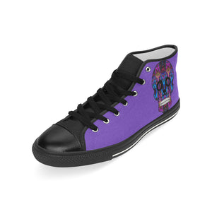 skull 5 purple Men’s Classic High Top Canvas Shoes (Model 017)