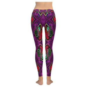 stained glass pattern 4 aa Low Rise Leggings (Invisible Stitch) (Model L05)