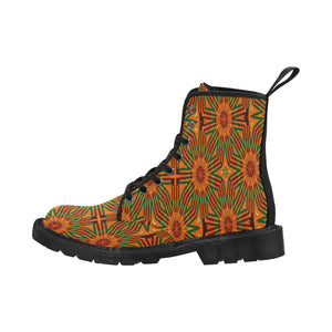 Kente 7 Martin Boots for Men (Black) (Model 1203H)