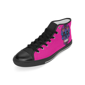 skull 5 pink Men’s Classic High Top Canvas Shoes (Model 017)