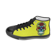 Load image into Gallery viewer, skull 13 yellow Men’s Classic High Top Canvas Shoes (Model 017)