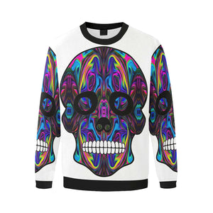 skull 4 Men's Oversized Fleece Crew Sweatshirt/Large Size(Model H18)