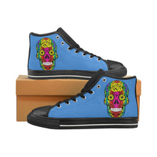 Load image into Gallery viewer, skull 11 blue Men’s Classic High Top Canvas Shoes (Model 017)