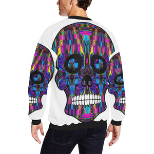 skull 3 Men's Oversized Fleece Crew Sweatshirt/Large Size(Model H18)