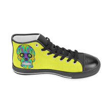 Load image into Gallery viewer, skull 9 yellow Men’s Classic High Top Canvas Shoes (Model 017)