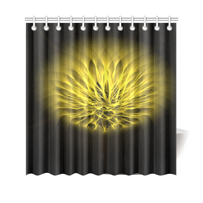 floral fract yellow Shower Curtain 69