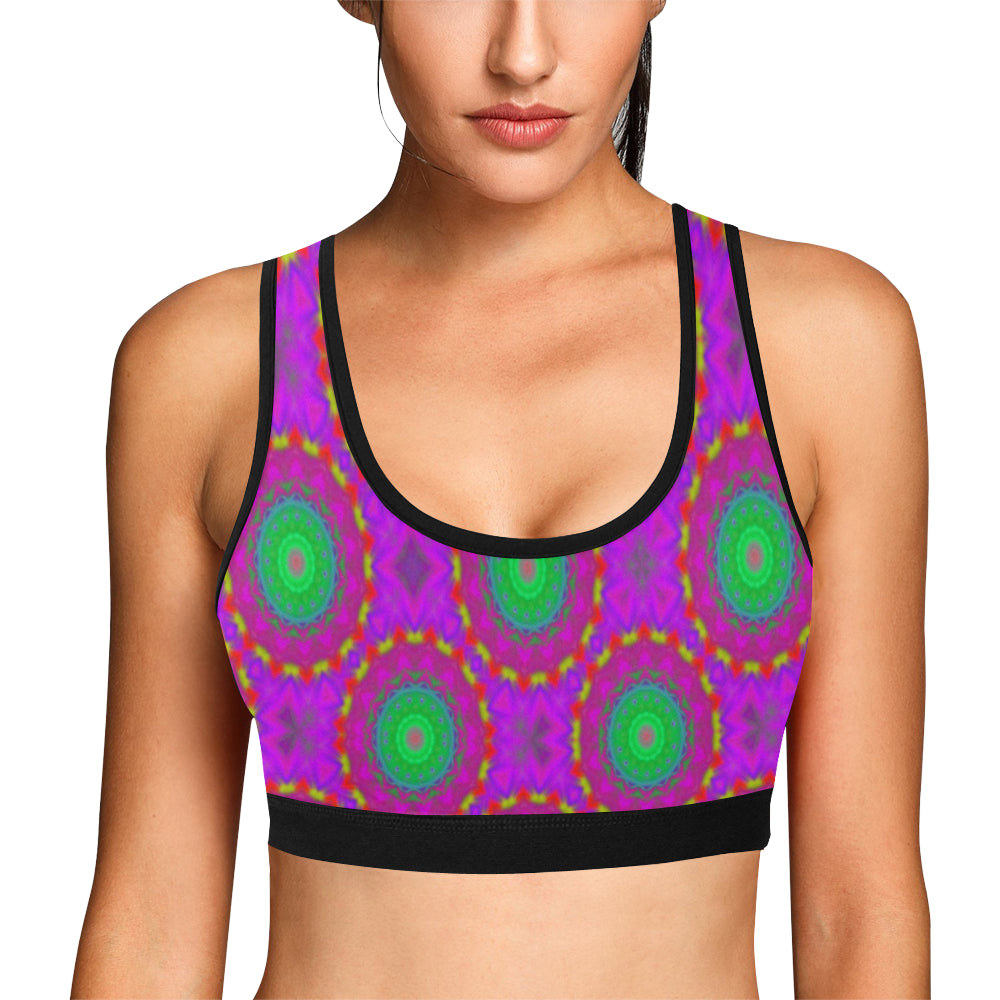 pattern 310 Women's All Over Print Sports Bra (Model T52)
