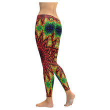 Load image into Gallery viewer, stained glass pattern 7 aa Low Rise Leggings (Invisible Stitch) (Model L05)