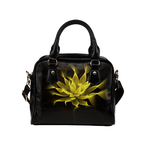 floral fract 2 yellow Shoulder Handbag (Model 1634)