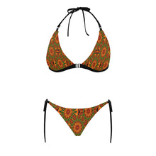 Load image into Gallery viewer, Kente 7 Buckle Front Halter Bikini Swimsuit (Model S08)