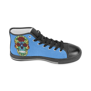 skull 13 blue Men’s Classic High Top Canvas Shoes (Model 017)