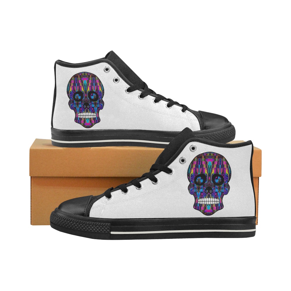 skull 3 Men’s Classic High Top Canvas Shoes (Model 017)