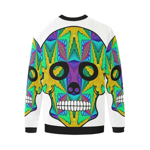 skull 9 Men's Oversized Fleece Crew Sweatshirt/Large Size(Model H18)