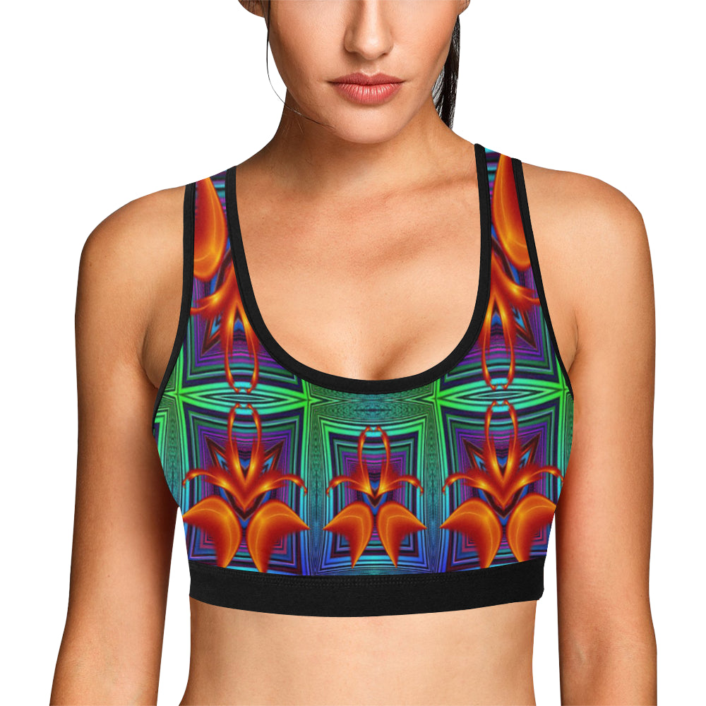 pattern 316 Women's All Over Print Sports Bra (Model T52)