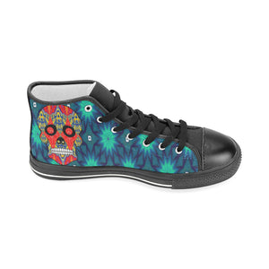 skull 8 pattern Men’s Classic High Top Canvas Shoes (Model 017)