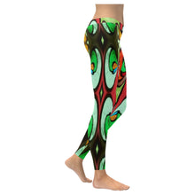 Load image into Gallery viewer, stained glass pattern 5 aa Low Rise Leggings (Invisible Stitch) (Model L05)