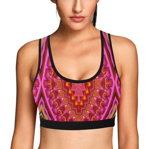 pattern 312 Women's All Over Print Sports Bra (Model T52)