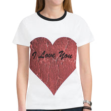 Load image into Gallery viewer, I love You New All Over Print T-shirt for Women (Model T45)