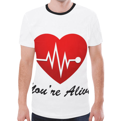 You're Alive New All Over Print T-shirt for Men/Large Size (Model T45)