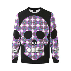 skull 2 Men's Oversized Fleece Crew Sweatshirt/Large Size(Model H18)