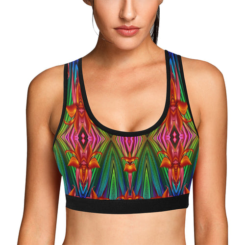 pattern 318 Women's All Over Print Sports Bra (Model T52)