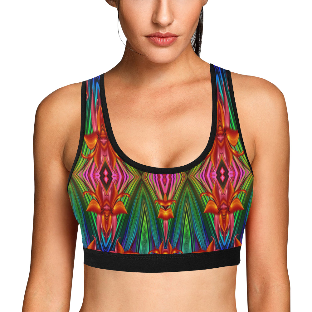 pattern 318 Women's All Over Print Sports Bra (Model T52)