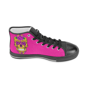 skull 10 pink Men’s Classic High Top Canvas Shoes (Model 017)