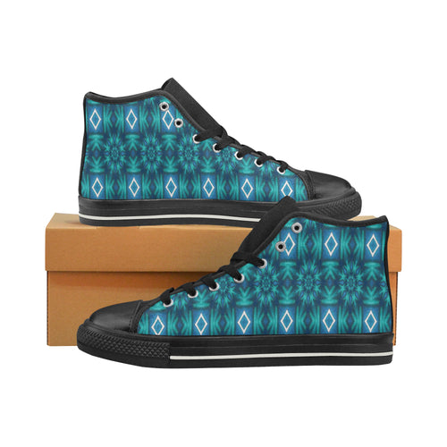 pattern 300 High Top Canvas Women's Shoes/Large Size (Model 017)