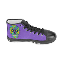 Load image into Gallery viewer, skull 9 purple Men’s Classic High Top Canvas Shoes (Model 017)