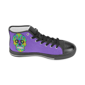 skull 9 purple Men’s Classic High Top Canvas Shoes (Model 017)