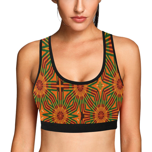 Kente 7 Women's All Over Print Sports Bra (Model T52)