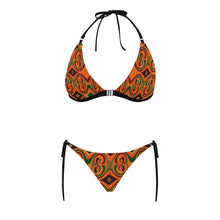 Load image into Gallery viewer, Kente 2 Buckle Front Halter Bikini Swimsuit (Model S08)