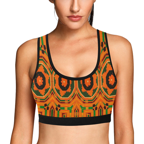 Kente 1 Women's All Over Print Sports Bra (Model T52)