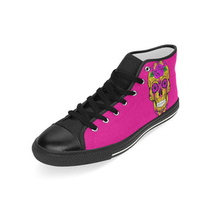 skull 10 pink Men’s Classic High Top Canvas Shoes (Model 017)