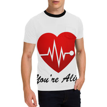 Load image into Gallery viewer, You&#39;re Alive Men&#39;s All Over Print T-Shirt with Chest Pocket (Model T56)