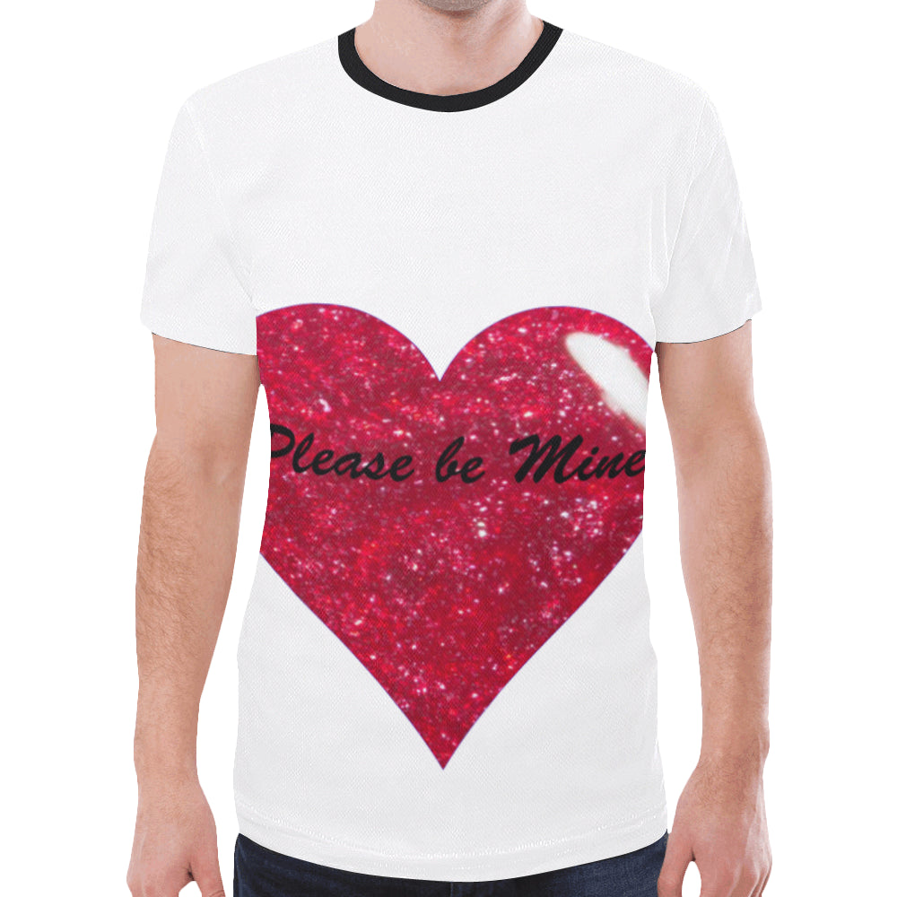 Please be Mine New All Over Print T-shirt for Men/Large Size (Model T45)