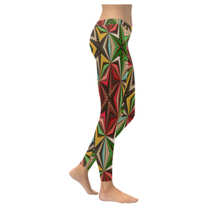 stained glass pattern 8 aa Low Rise Leggings (Invisible Stitch) (Model L05)