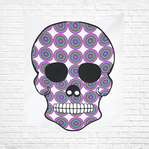 skull 2 Cotton Linen Wall Tapestry 51"x 60"