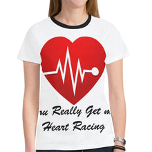 Load image into Gallery viewer, heart racing New All Over Print T-shirt for Women (Model T45)