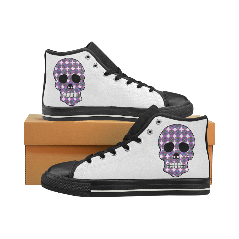 skull 2 Men’s Classic High Top Canvas Shoes (Model 017)