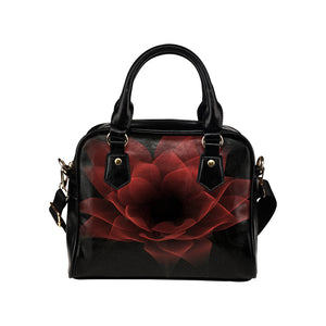 floral fract 3 red Shoulder Handbag (Model 1634)