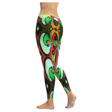 Load image into Gallery viewer, stained glass pattern 5 aa Low Rise Leggings (Invisible Stitch) (Model L05)