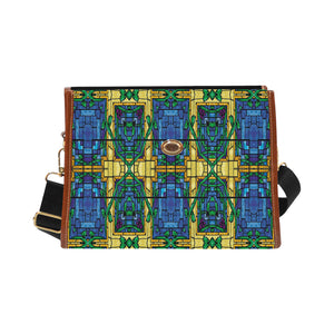 stained glass pattern 6 aa Waterproof Canvas Bag/All Over Print (Model 1641)